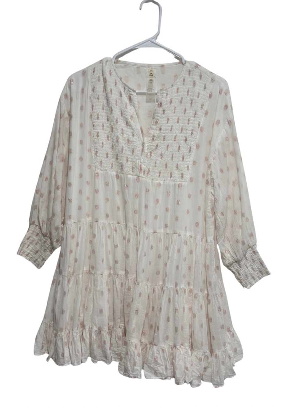 PQ smocked long sleeve dress